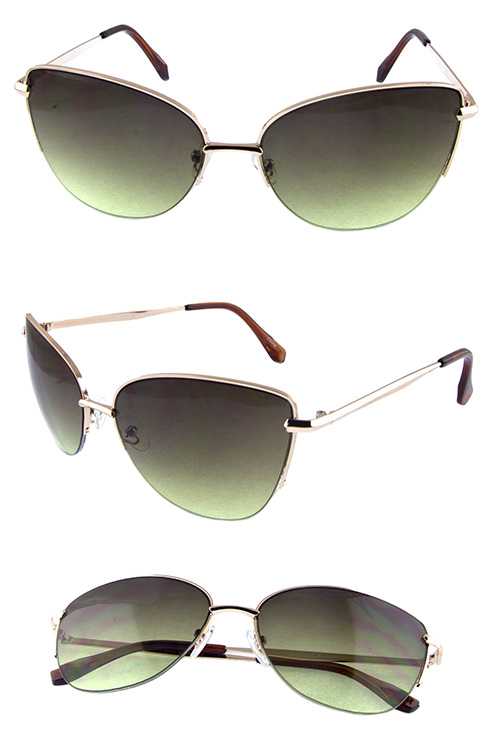 Womens metal butterfly modern cateye sunglasses