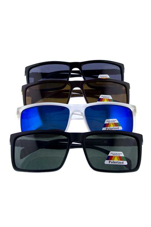 Mens square plastic polarized fashion sunglasses