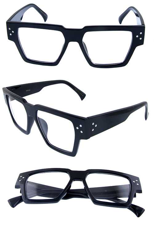 Womens modern clear lens square sunglasses