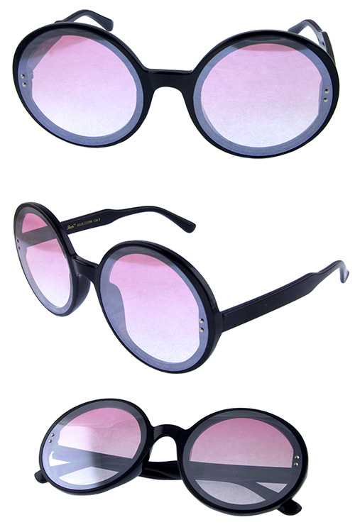 Womens circle geometric round plastic sunglasses