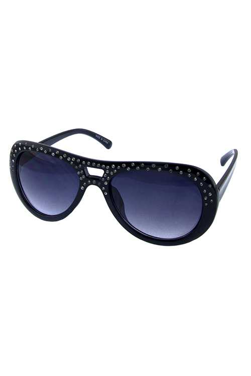 Womens rounded aviator fashion plastic sunglasses