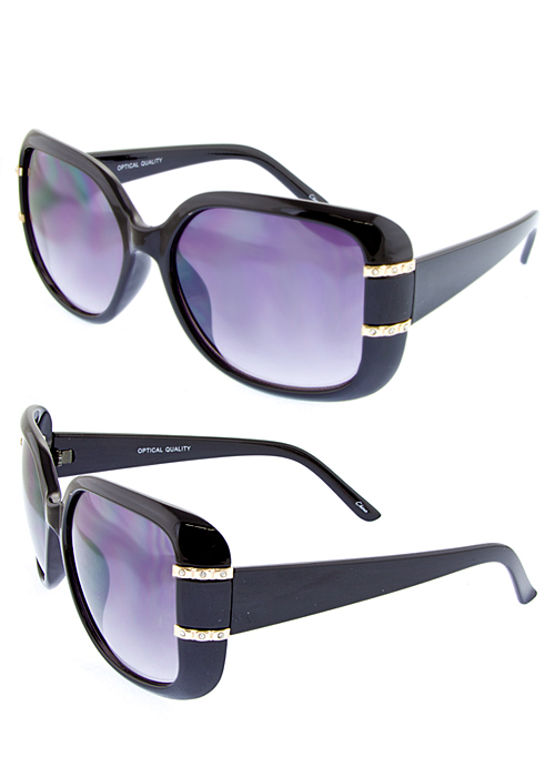 Classic Square Rhinestone Detail Sunglasses