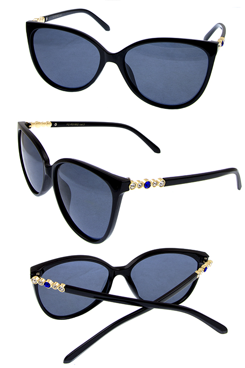 womens polarized rhinestone blended sunglasses