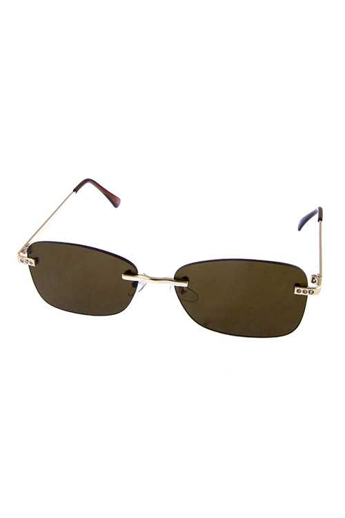 Womens rimless square metal retro sunglasses
