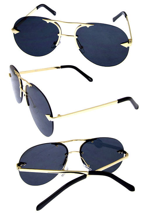 Womens rimless aviator style UV400 protected sunglasses