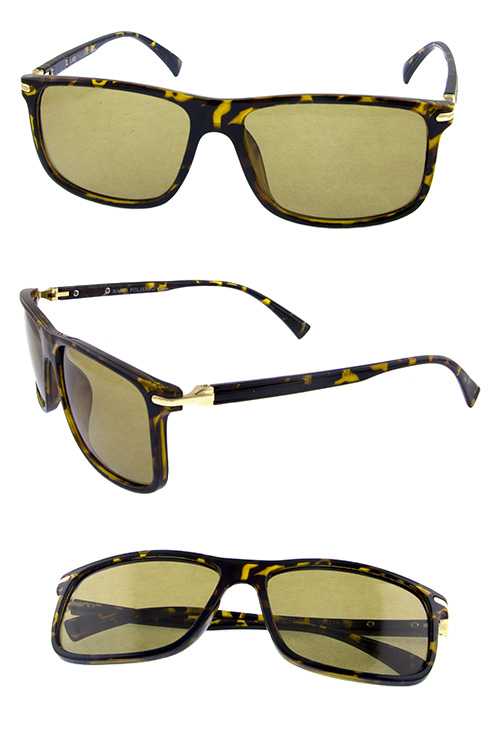 Mens glass lens square fashion sunglasses
