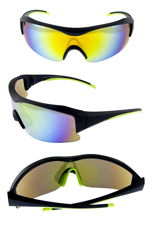 Mens half semi rimmed plastic sport style sunglasses
