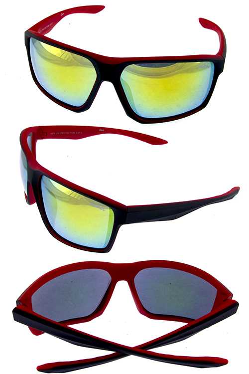 Mens square plastic fully rimmed sunglasses