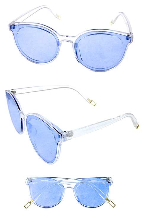 Womens plastic fully rimmed rounded style sunglasses