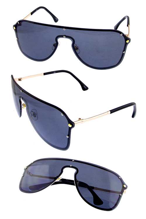 Unisex rimless metal aviator high fashion style sunglasses