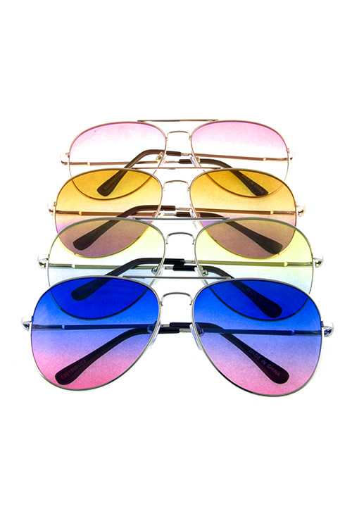 Womens metal two toned aviator sunglasses