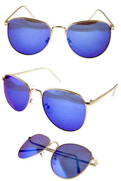 Womens metal fully rimmed classic loop style sunglasses