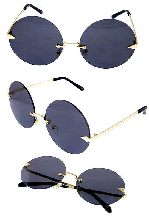 Womens circle rimless UV400 protected sunglasses