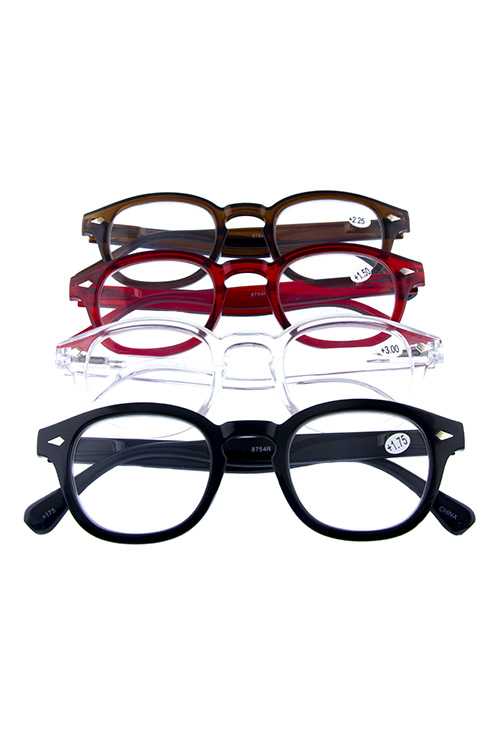 Rounded quality plastic reading glasses