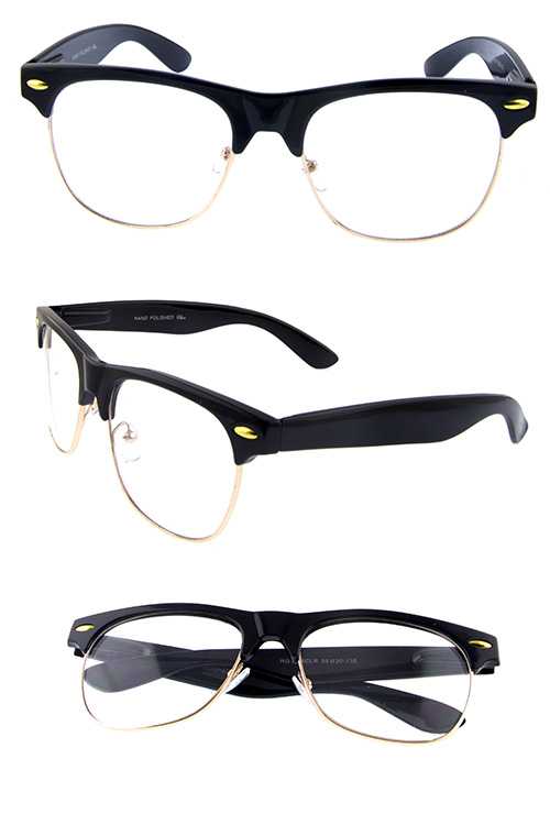 Unisex clear lens horn rimmed style sunglasses
