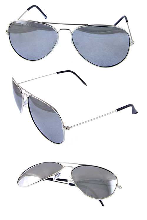 Unisex metal aviator fully rimmed sunglasses