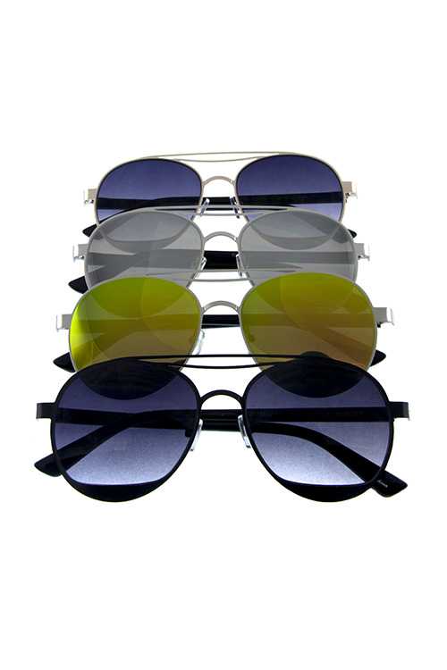 Unisex flat lens aviator rebar style sunglasses