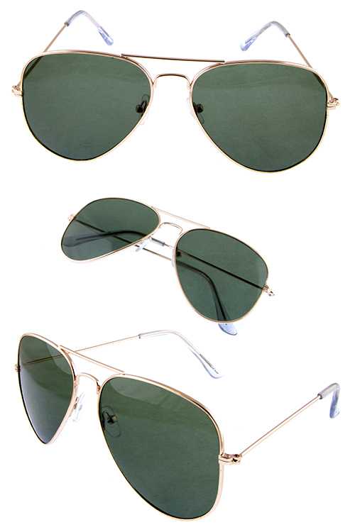 Unisex classic Glass Lens aviator metal sunglasses