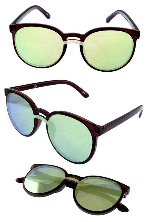 Womens rounded high fashion plastic sunglasses