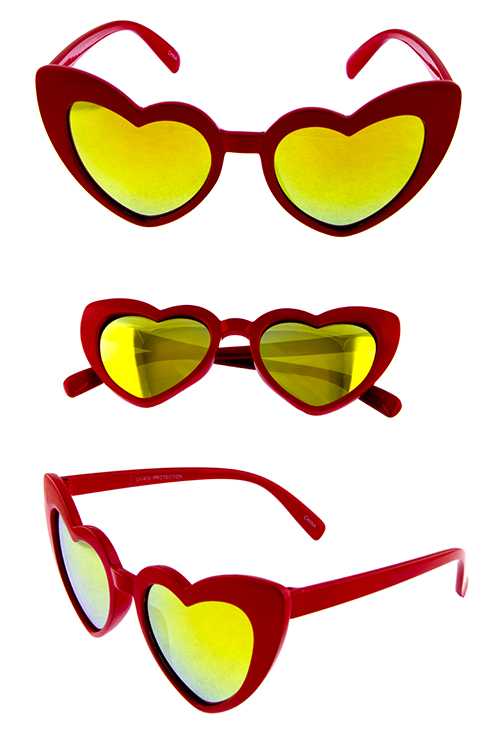 Kids heart shaped plastic UV400 protected sunglasses