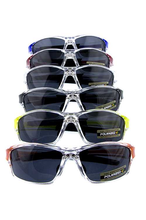 Mens polarized sport square plastic sunglasses