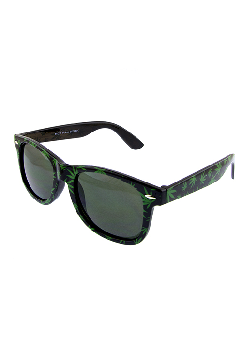 Unisex hemp leaf horned plastic sunglasses