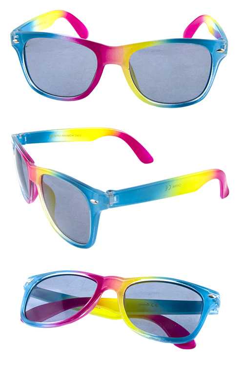 Kids square rainbow fashion plastic sunglasses