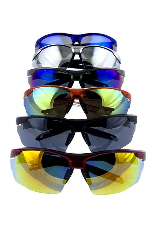 Mens semi rimless sports frame style sunglasses