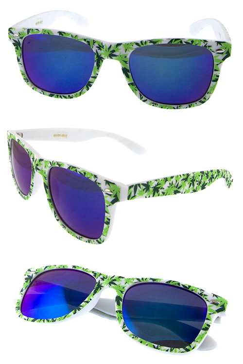 Unisex maryjane leaf square plastic sunglasses