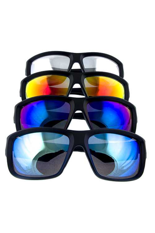 Mens active square retro locs plastic sunglasses
