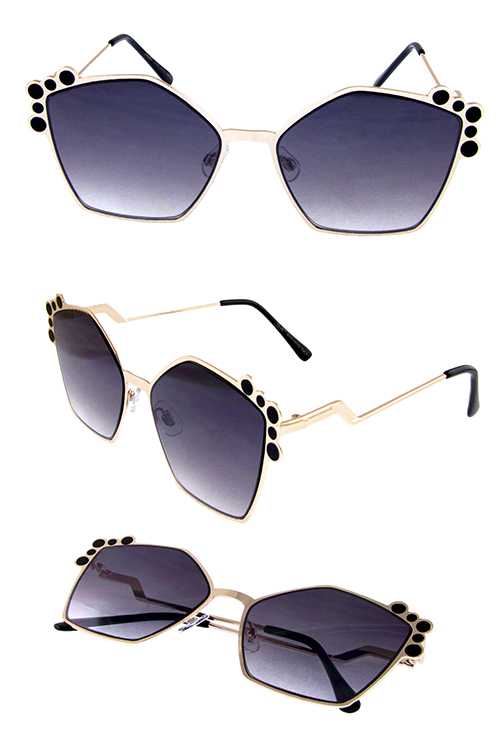Womens retro square metal sunglasses