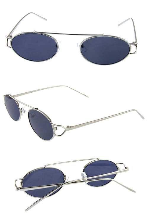 Unisex oval metal vintage fashion sunglasses