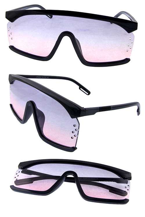 Womens semi rimless square plastic sunglasses