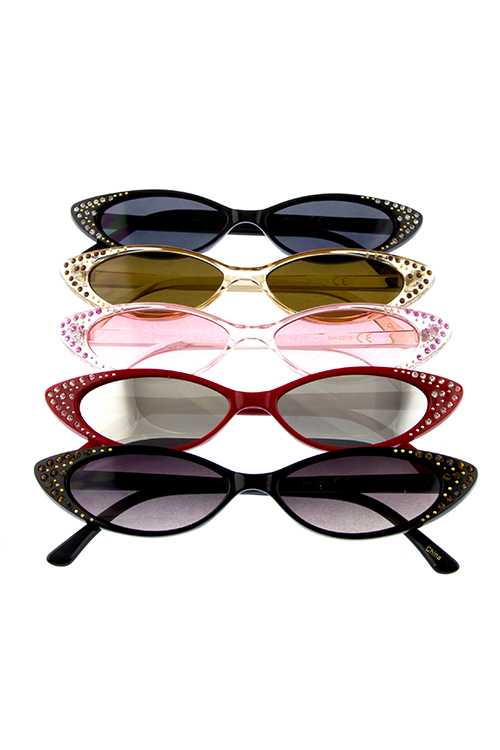 Womens vintage small catty rhinestone sunglasses
