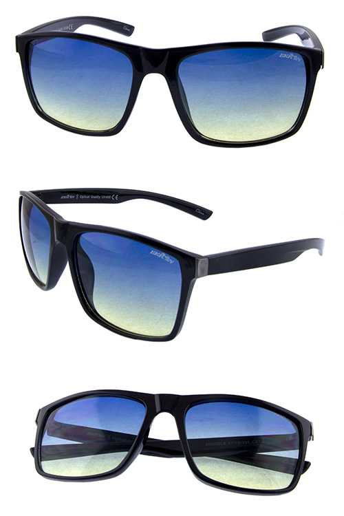 Mens square fully rimmed plastic sunglasses