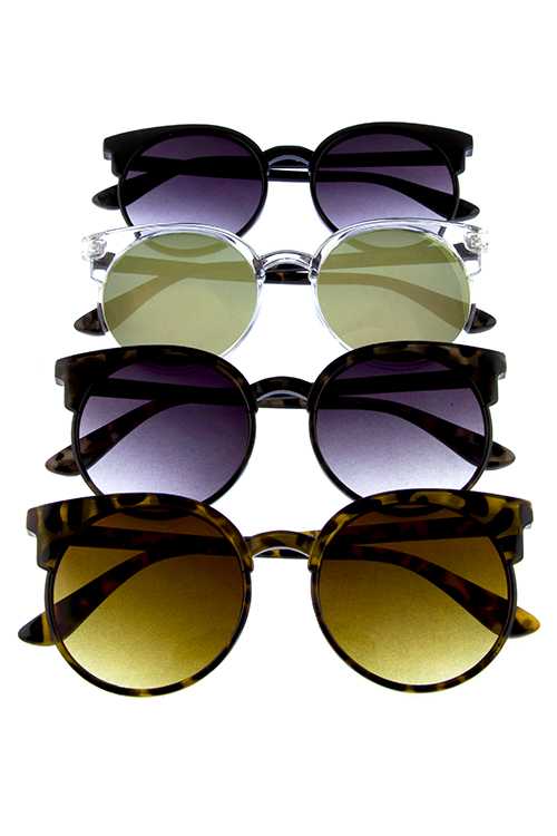 Womens horned round lens sunglasses