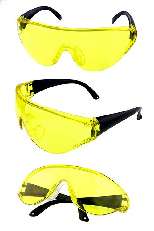 Unisex yellow tint safety sunglasses