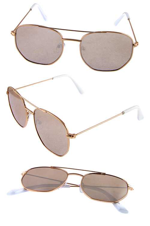 Womens metal flat lens aviator sunglasses