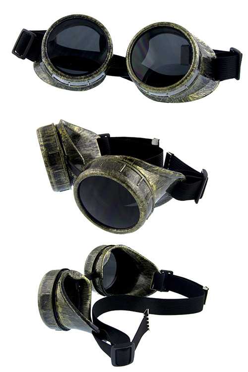 Unisex round strap goggle style sunglasses