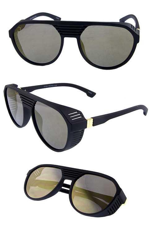 Unisex plastic aviator sideshield sunglasses