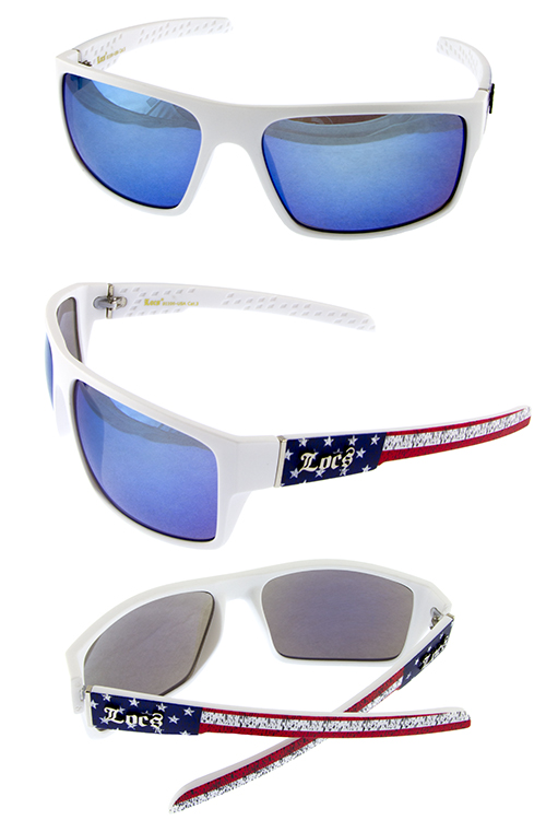 Mens plastic american flag arm detailed sunglasses