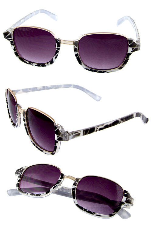 Womens semi rimmed animal print style palstic sunglasses
