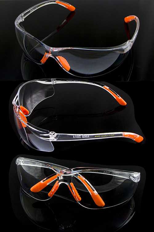 Unisex plastic protective safety clear glasses