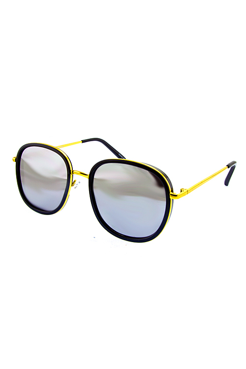 Steampunk II Flat Front Frame Side Shield Roundish Sunglasses