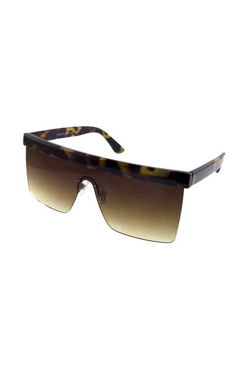 Womens retro square rimless plastic sunglasses