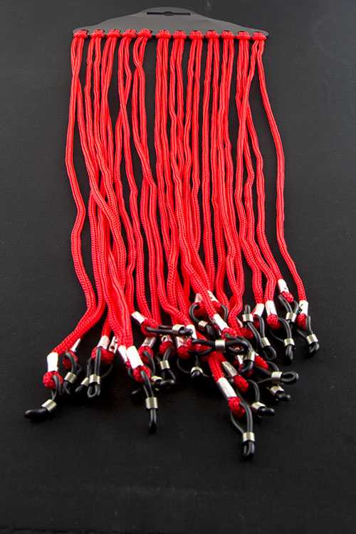 Red eyewear hanging rope retainer accessory