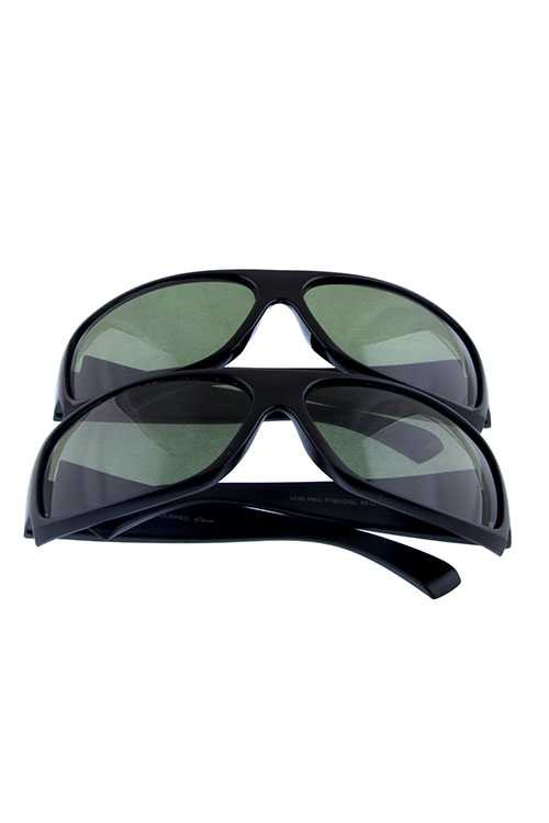 Mens glass lens square plastic sunglasses