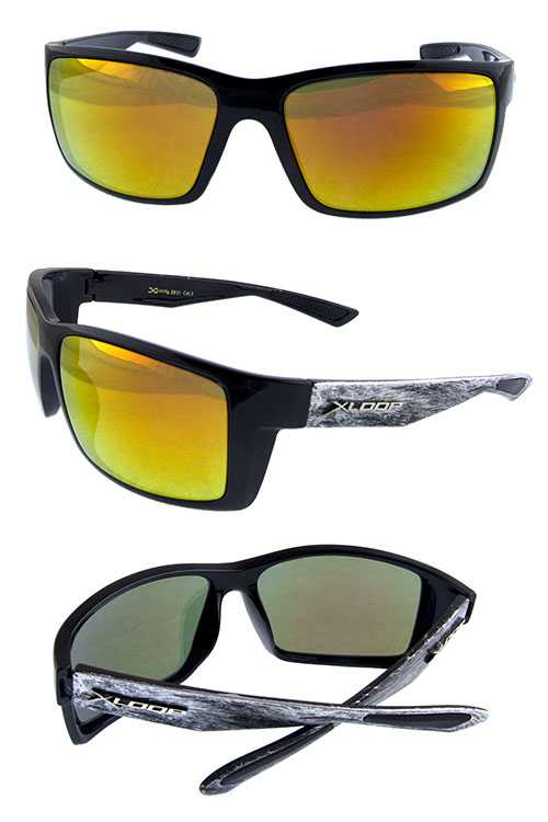 Mens active sports square plastic sunglasses