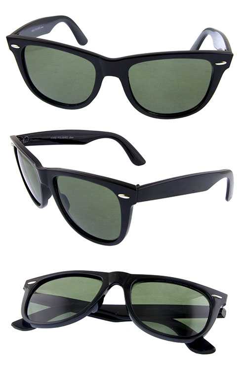 Unisex square glass lens classic sunglasses