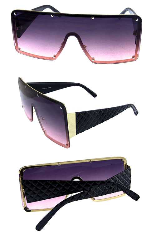 Womens mono rimless square frame sunglasses